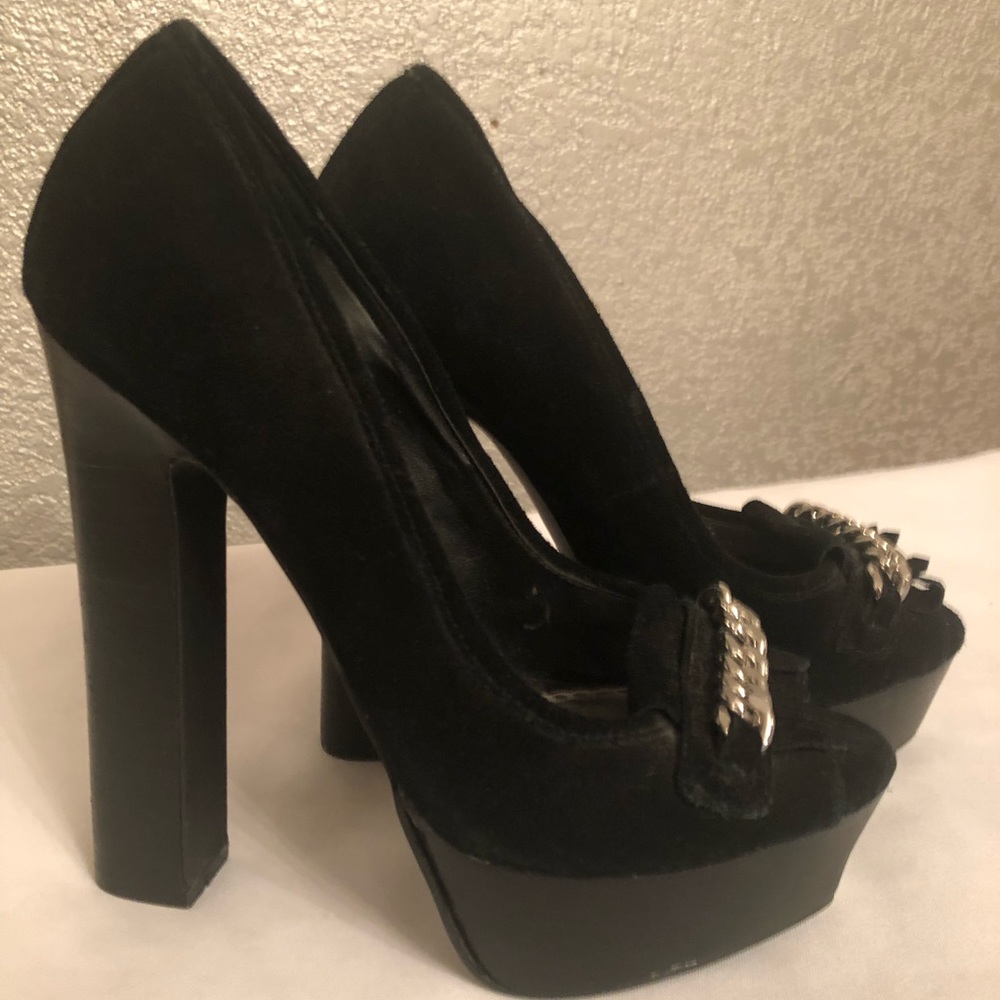 BEBE Black Thick heel Sz 9
